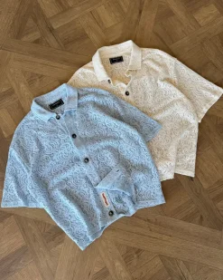 Camisa Romantica Azul Cielo