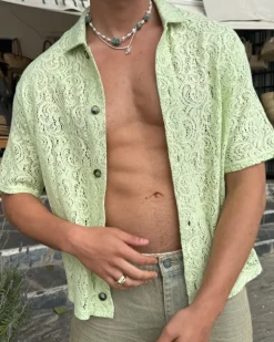 Camisa Romantica Verde