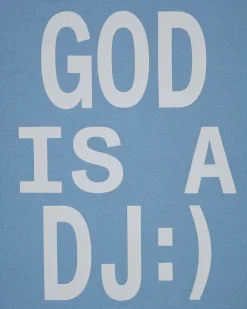 Camiseta God is a DJ Azul Cielo