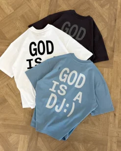 Camiseta God is a DJ Gris Oscuro
