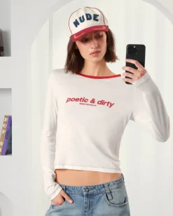 Camiseta Manga Larga Poetic Blanco Crema