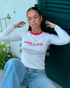 Camiseta Manga Larga Poetic Blanco Crema