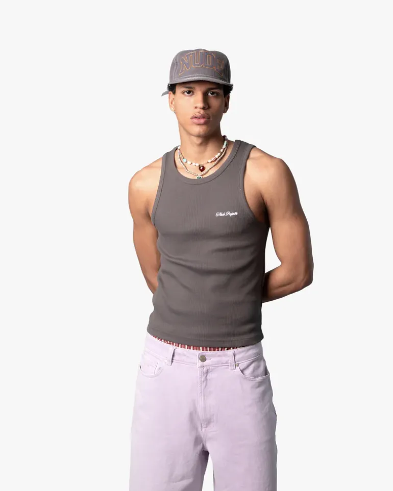 Camiseta Tirantes Ss24 Beige/Gris Oscuro