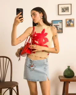 Cherry Denim Skirt