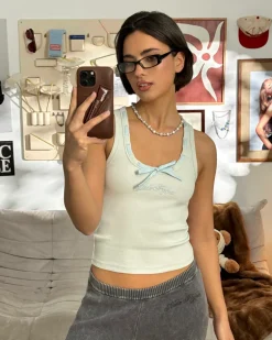Cutie Bow Tank Top Blue