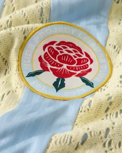 Lace Football Polo Baby Blue