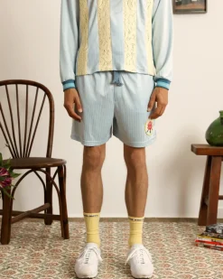 Lace Football Short Baby Blue