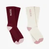 Logo Socks White/Burgundy 2Xpack