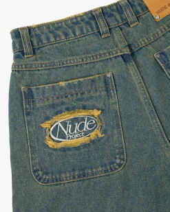 Pantalón Corto Baggy Indigo Old Denim
