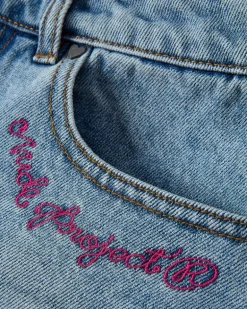Pantalón Corto Denim Flowers