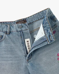 Pantalón Corto Denim Flowers