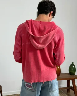 Perfect Cropped Zip-Up Hoodie Raspberry