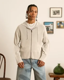 Perfect Cropped Zip-Up Hoodie Grey