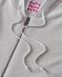 Perfect Cropped Zip-Up Hoodie Grey