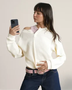 Polo Global Soon Waffle Blanco Crema