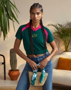 R10 Knit Polo Forest Green