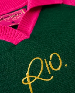 R10 Knit Polo Forest Green