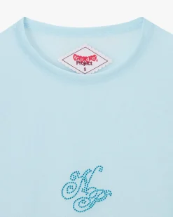 Strass Top Blue