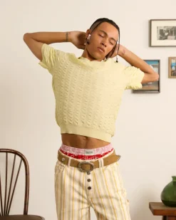 Structure Knit Polo Yellow