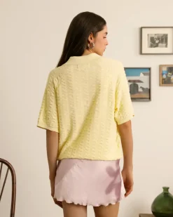 Structure Knit Polo Yellow