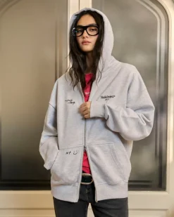 Sudadera Con Cremallera Global Soon Gris