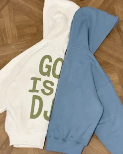 Sudadera Con Cremallera God is a DJ Blanco Crema