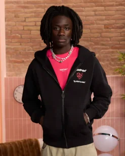 Sudadera Con Cremallera Heartbroken Negra