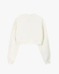Sudadera Sin Capucha Lacy Cropped Blanca