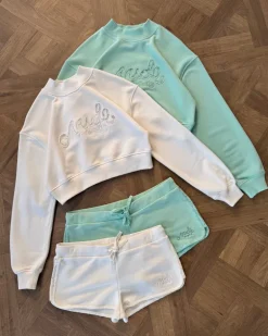 Sudadera Sin Capucha Lacy Cropped Blanca