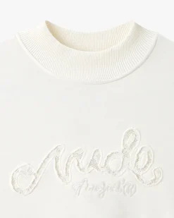 Sudadera Sin Capucha Lacy Cropped Blanca