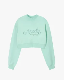 Sudadera Sin Capucha Lacy Cropped Verde