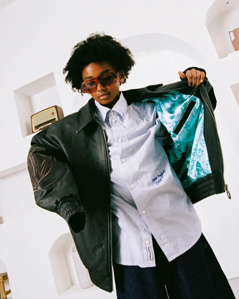 "The" Leather Jacket Marrón