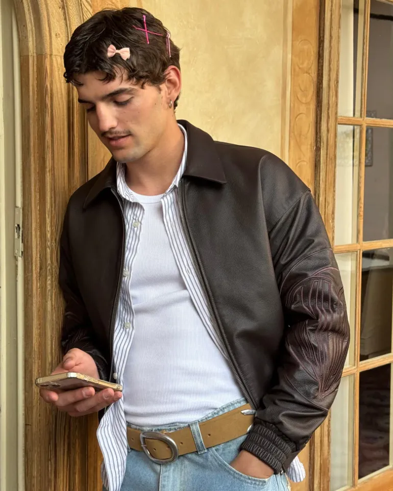 "The" Leather Jacket Marrón